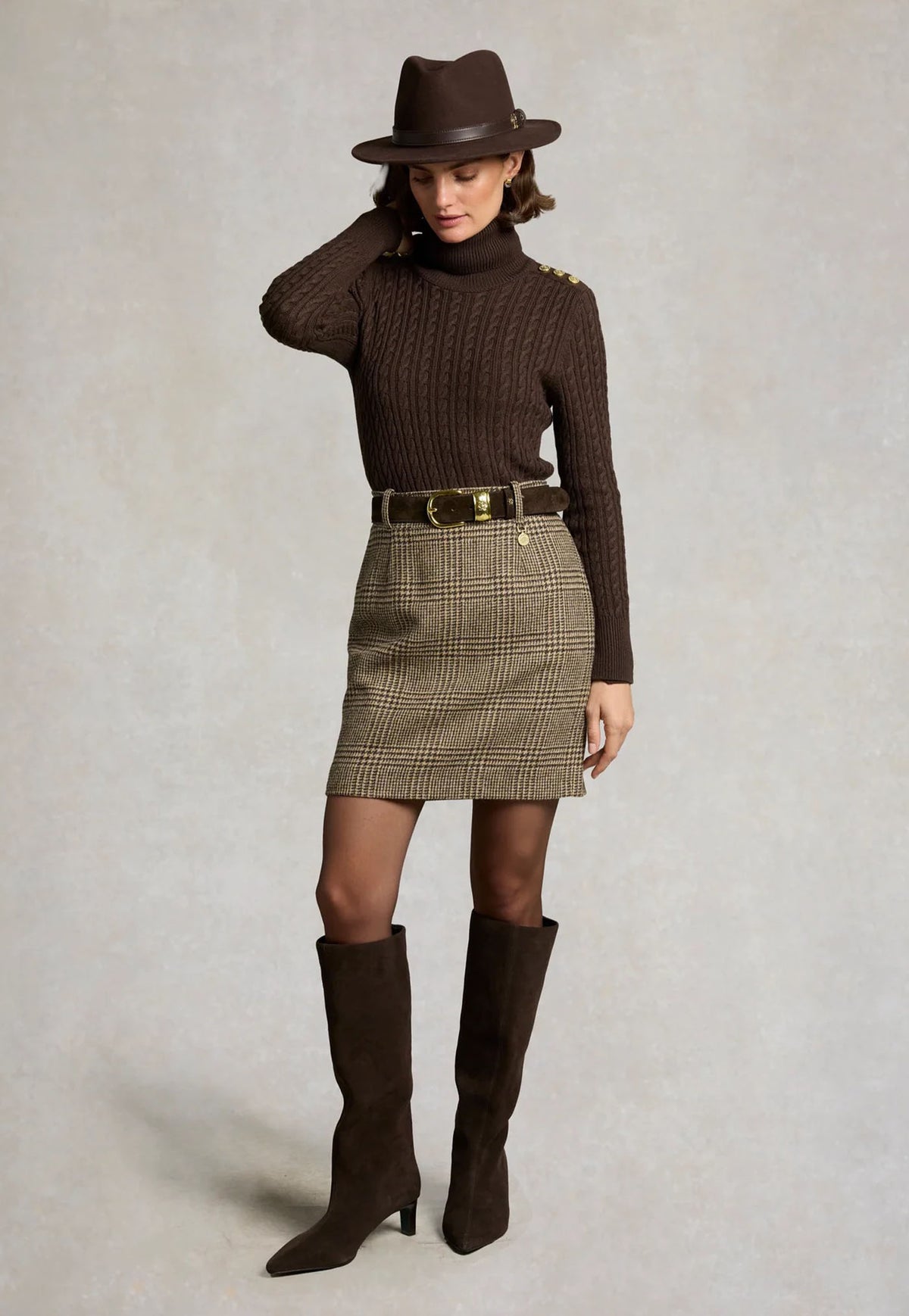 Regency Skirt - Prince of Wales Brown