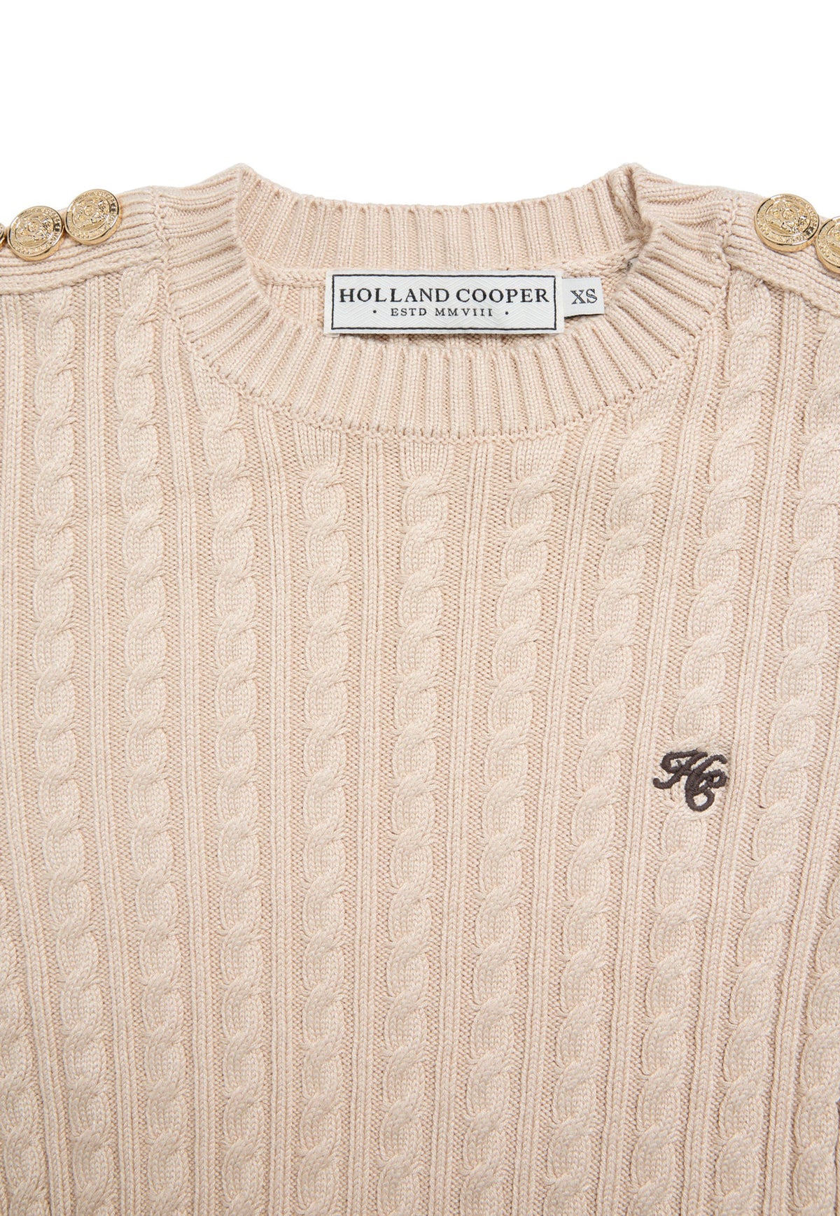 Seattle Cable Crew Knit - Oatmeal