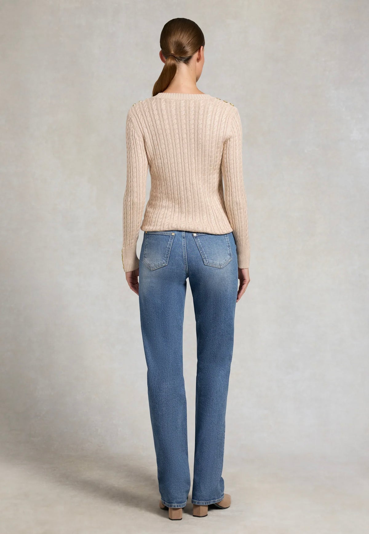 Seattle Cable Crew Knit - Oatmeal