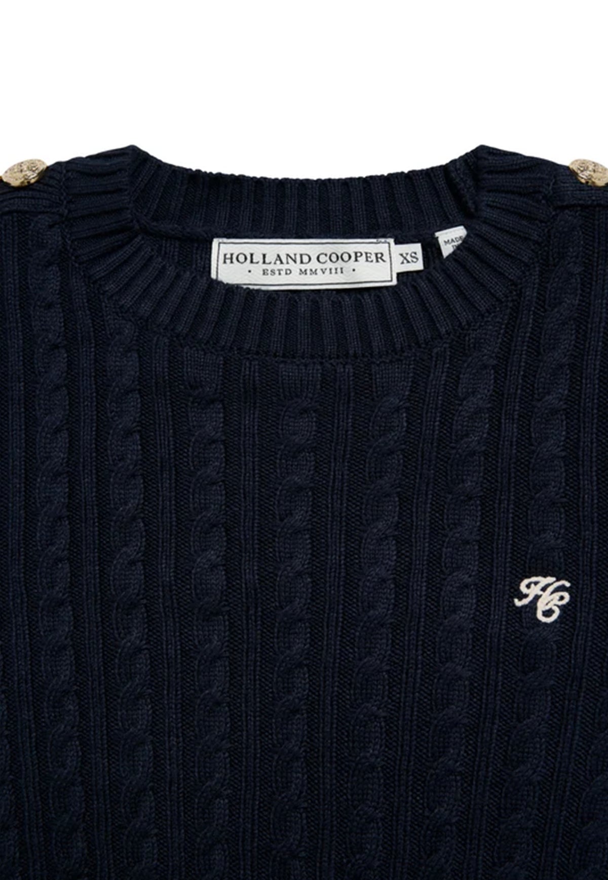 Seattle Cable Crew Knit - Ink Navy