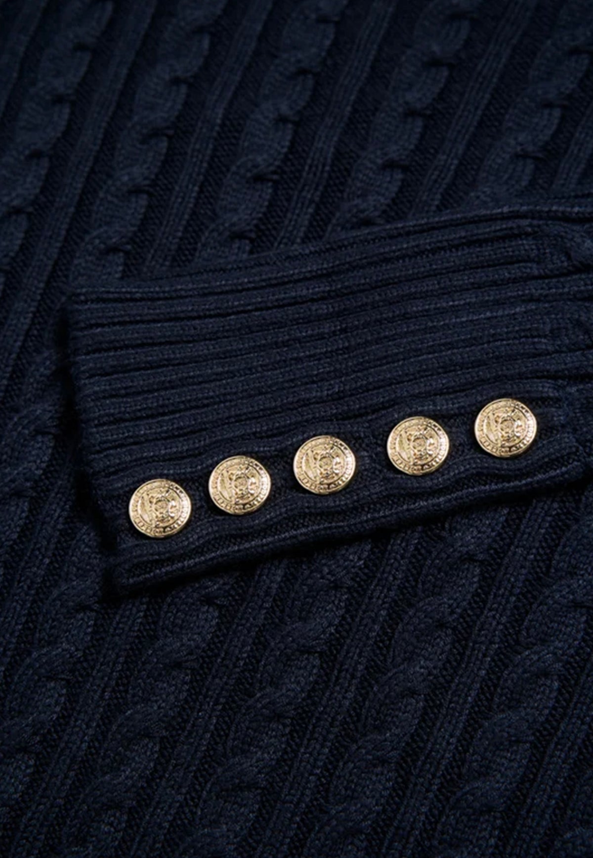 Seattle Cable Crew Knit - Ink Navy