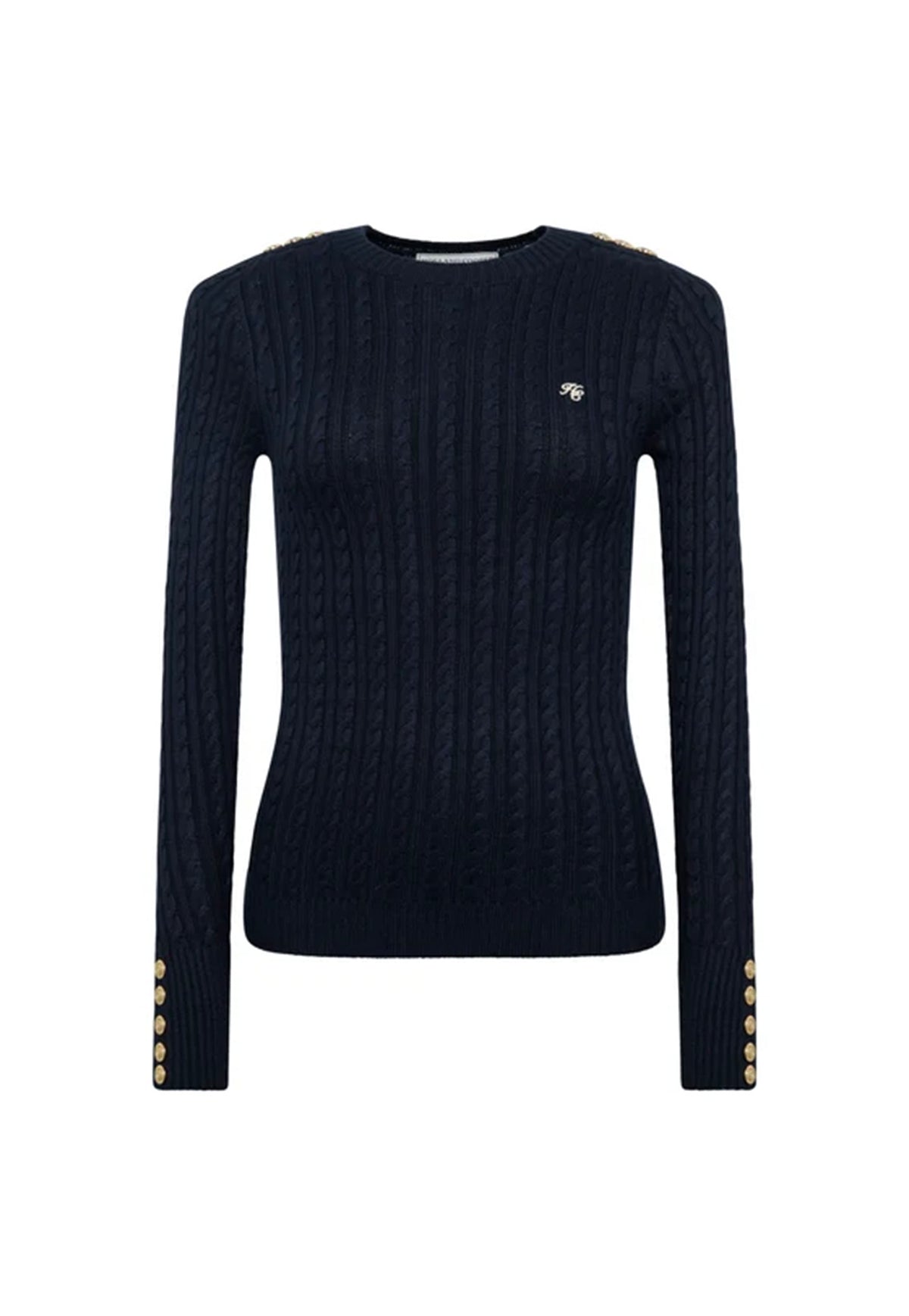 Seattle Cable Crew Knit - Ink Navy