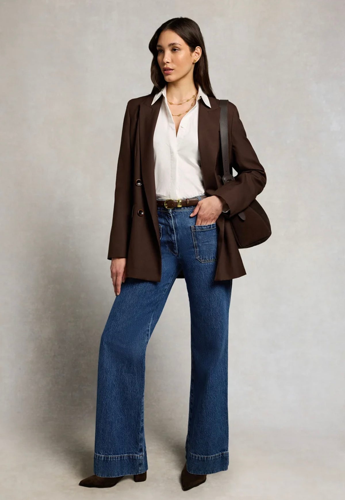 Tailored Flared Jean - Mid Denim