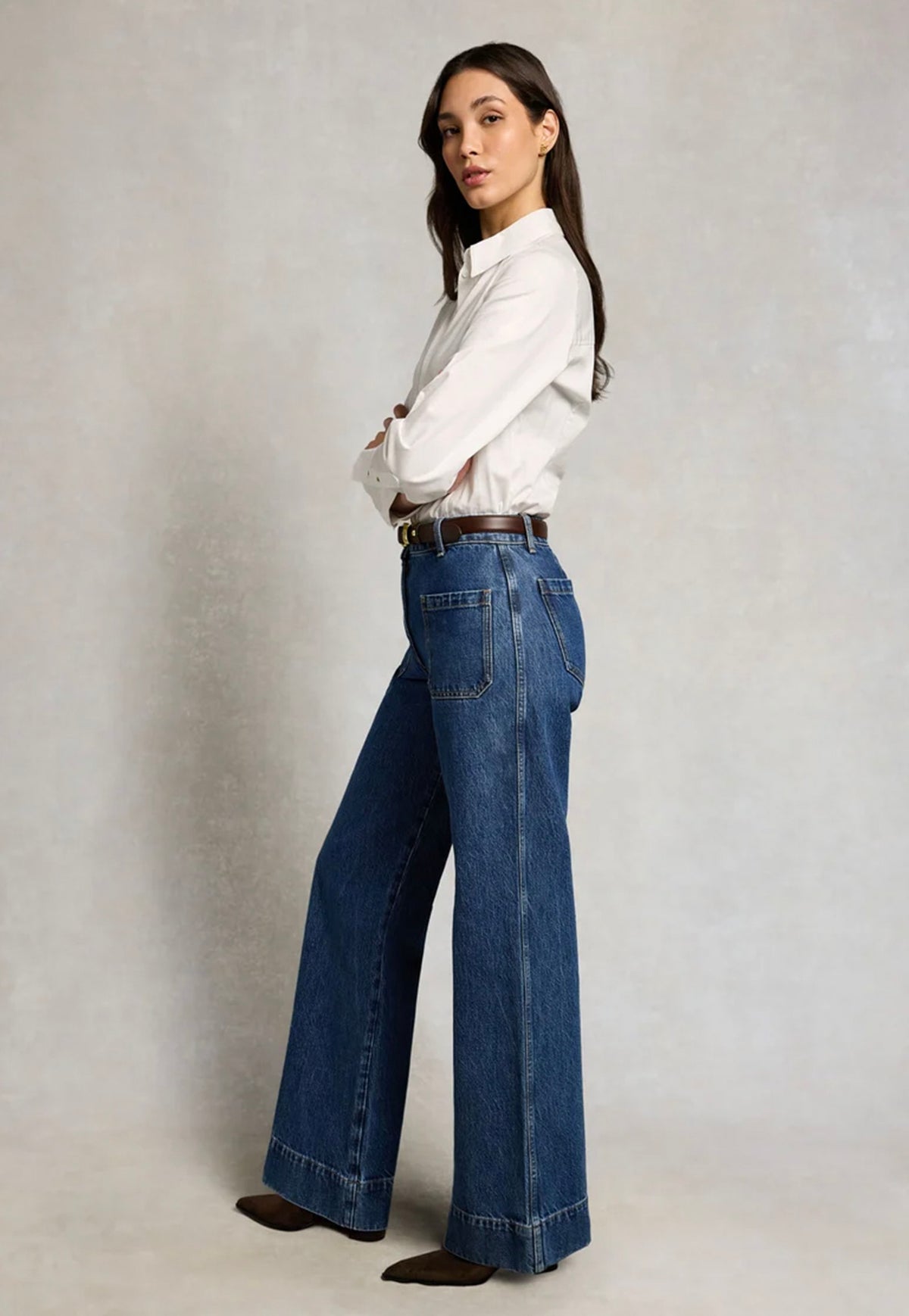 Tailored Flared Jean - Mid Denim