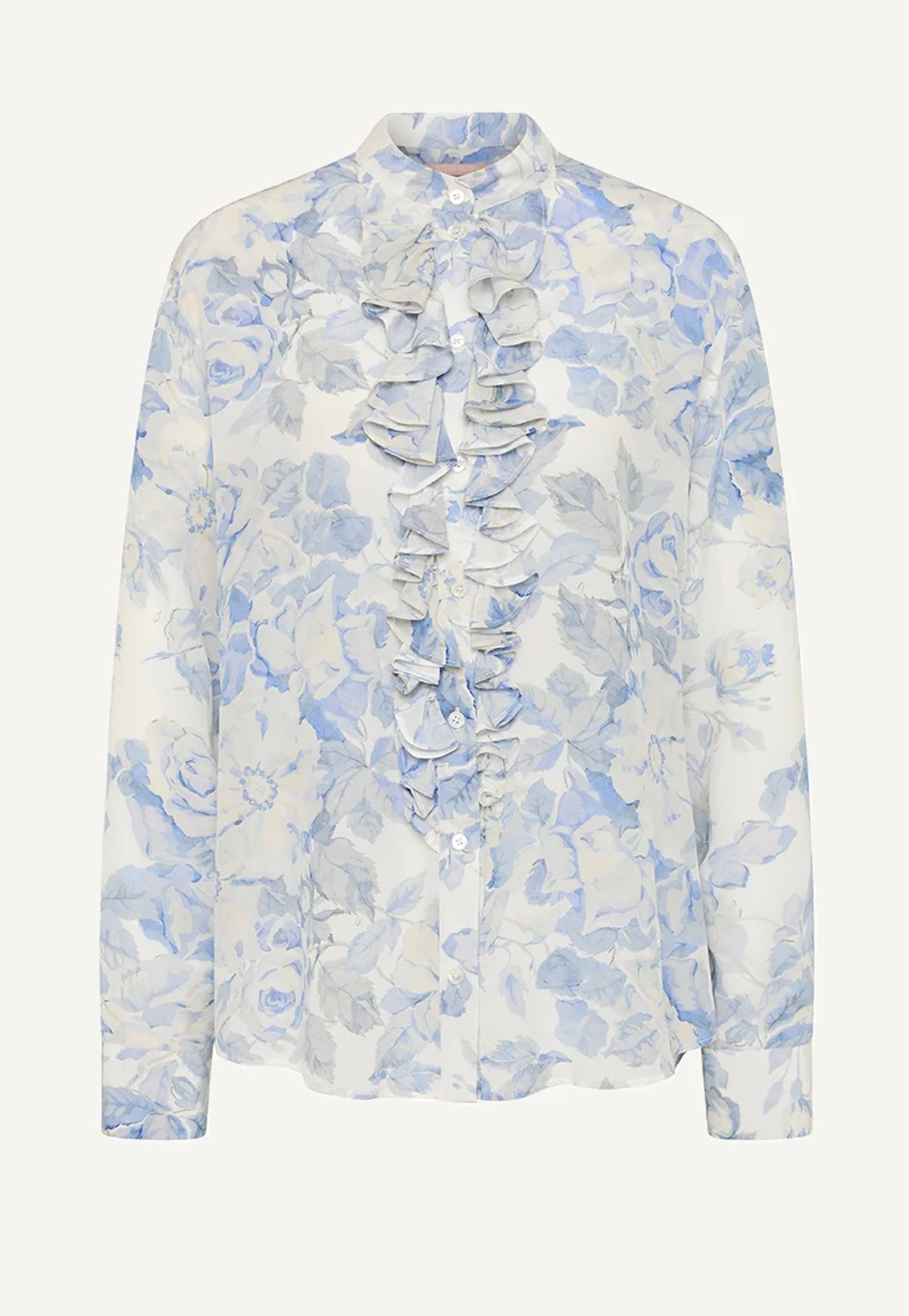 For The Frill Of It Shirt - Vintage Blue Floral
