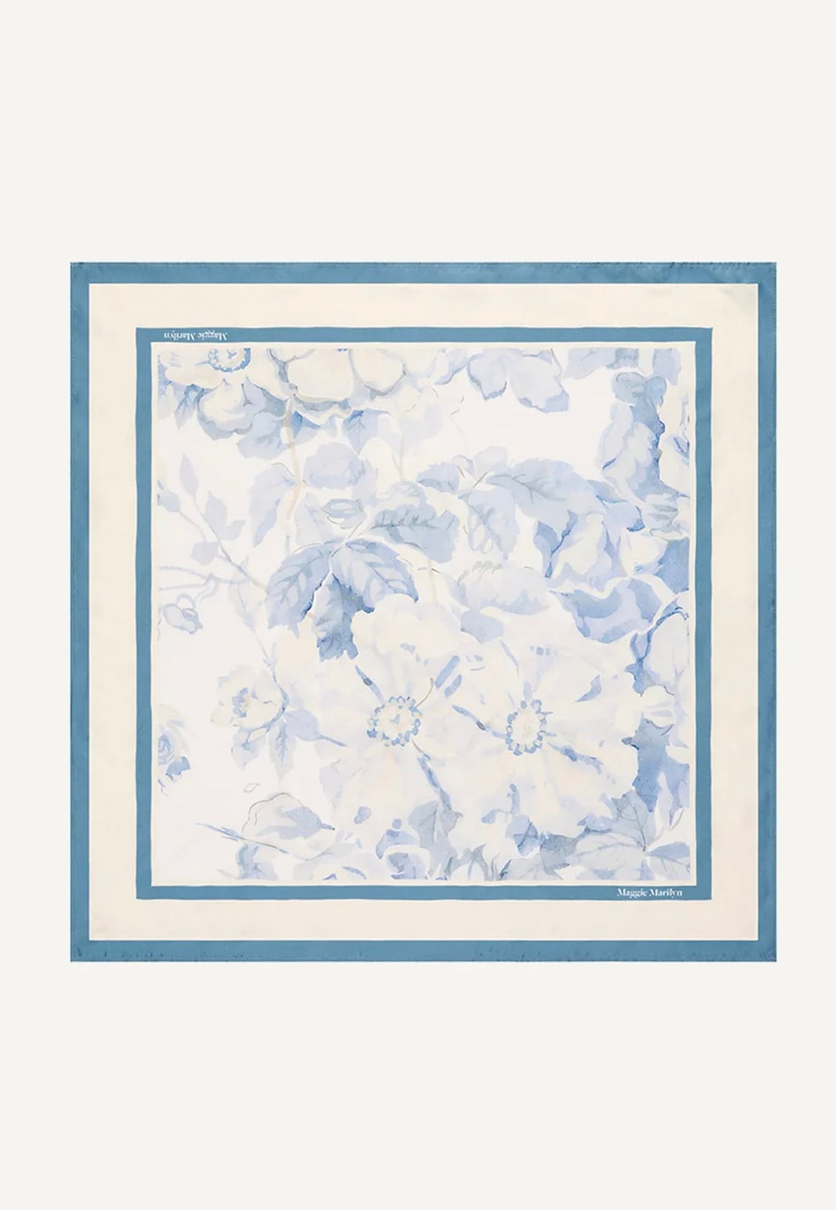 Silk Scarf - Vintage Blue Floral