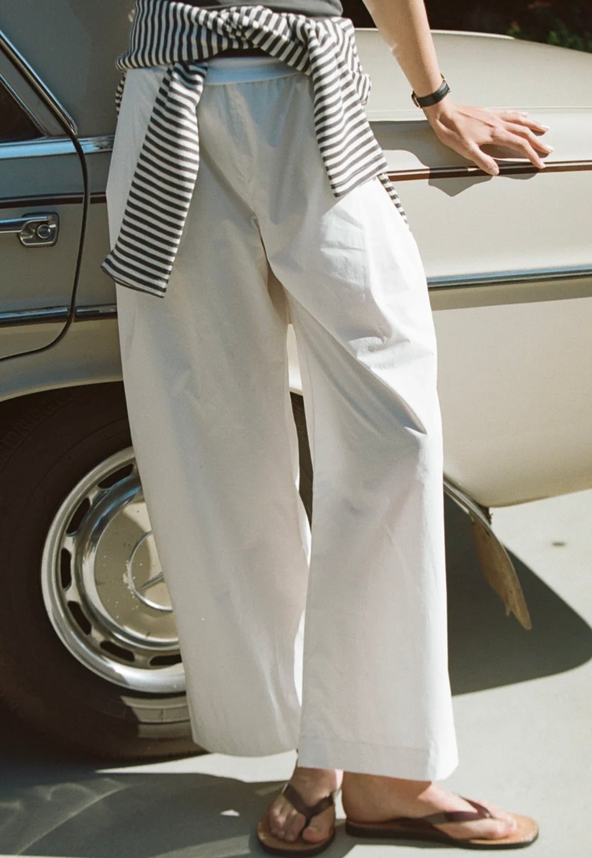 Things Are Looking Up Elastic Waist Pant - White